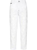 Philipp Plein jean court à patchs cœur - Blanc - thumbnail