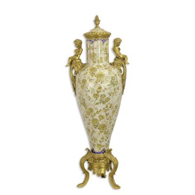 A BRONZE MOUNTED PORCELAIN JAR AND COVER