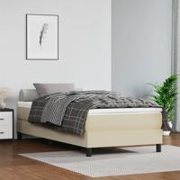 Bedframe kunstleer crmekleurig 90x200 cm