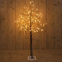Lichtboom - bruin?- metaal?- 130 cm - 120 led lichtjes - klassiek warm - verlichte kerstboom
