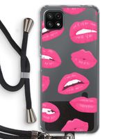 Bite my lip: Samsung Galaxy A22 5G Transparant Hoesje met koord