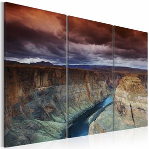 Schilderij - Grand Canyon, Multi-gekleurd, wanddecoratie, 3luik