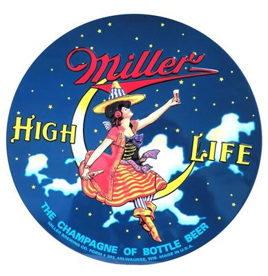 Miller High Life Rond Bord Met Relief 36 cm Miller High Life Rond Bord Met Relief 36 cm