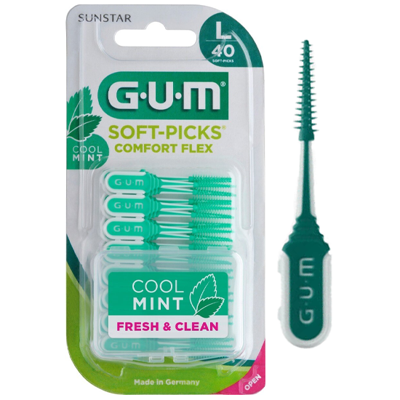 GUM GUM Soft-Picks Comfort Flex Cool Mint Large - 40 stuks