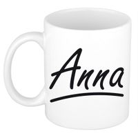 Naam cadeau mok / beker Anna met sierlijke letters 300 ml