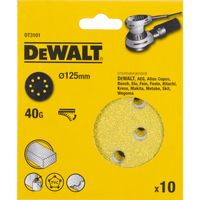DeWalt DT3101 Schuurschijf - K40 - 125mm (10st) DeWalt DT3101 Schuurschijf - K40 - 125mm (10st)