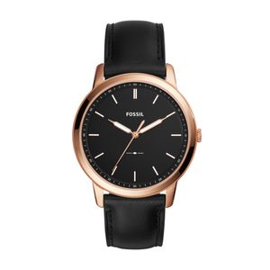 Horlogeband Fossil FS5376 Leder Zwart 22mm