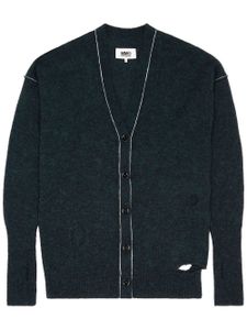 MM6 Maison Margiela cardigan à effet usé - Vert