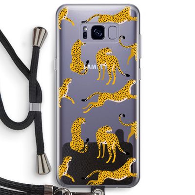 Luipaard: Samsung Galaxy S8 Plus Transparant Hoesje met koord