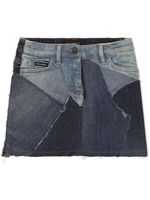 Dolce & Gabbana Kids minijupe en jean patchwork à effet usé - Bleu