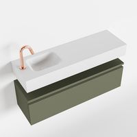Toiletmeubel Mondiaz Andor | 100 cm | Meubelkleur Army | Lex vrijhangend wastafel Talc Links | 1 kraangat