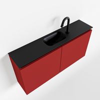 Toiletmeubel Mondiaz Ture | 100 cm | Meubelkleur Fire | Eden wastafel Urban Midden | 1 kraangat