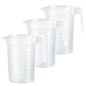 Waterkan/schenkkan - 3x - transparant - 1000 ML - kunststof