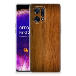 OPPO Find X5 Bumper Hoesje Donker Hout