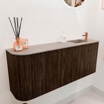Toiletmeubel Mondiaz Joya Dlux | 101.6 cm | Meubelkleur Walnut | Faye wastafel Saba Wasbak Rechts | 1 kraangat