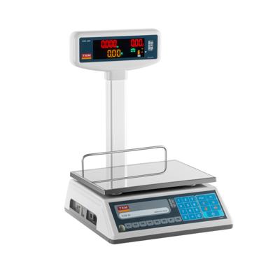 Prijs rekenweegschaal - gekalibreerd - 3 kg / 1 g - 6 kg / 2 g 23 x 30 cm - 2 LED schermen