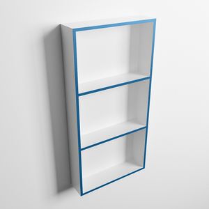 MONDIAZ EASY Nis 59,5x29,5cm in solid surface kleur Jeans | Talc. 3 vakken geschikt voor in- of opbouw