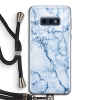 Blauw marmer: Samsung Galaxy S10e Transparant Hoesje met koord