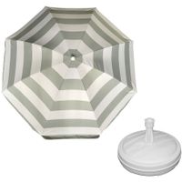 Parasol - zilver - D140 cm - incl. draagtas - parasolvoet - 42 cm - thumbnail