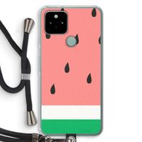 Watermeloen: Pixel 5 Transparant Hoesje met koord