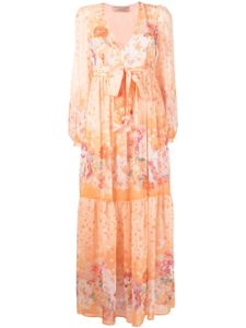 TWINSET robe fleurie à taille empire - Orange