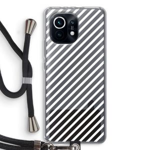 Strepen zwart-wit: Xiaomi Mi 11 Transparant Hoesje met koord