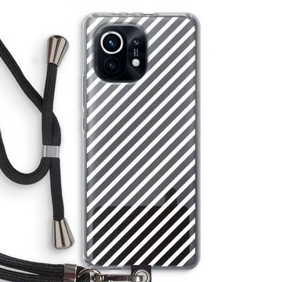 Strepen zwart-wit: Xiaomi Mi 11 Transparant Hoesje met koord