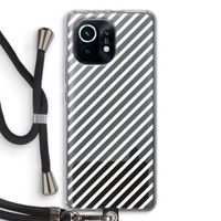 Strepen zwart-wit: Xiaomi Mi 11 Transparant Hoesje met koord