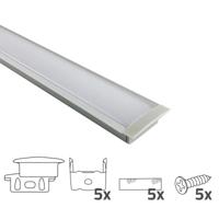 Led strip profiel breed inbouw laag 2 meter | ledstripkoning