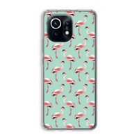 Flamingoprint groen: Xiaomi Mi 11 Transparant Hoesje