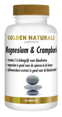 Golden Naturals Supplementen Magnesium & Crampbark 60Tabletten Golden Naturals Supplementen Magnesium & Crampbark 60Tabletten