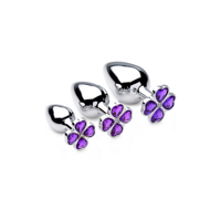 XR Brands Violet Flower - Butt Plug Set - 3 Pieces - thumbnail