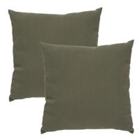 Hesperide Sierkussen Granada - 2x - groen - 40 x 40 cm - polyester - voor buiten - tuinkussen