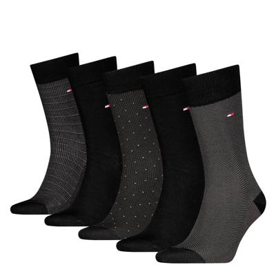 Tommy Hilfiger Sokken Giftbox Heren Herringbone Dot 5-pack Zwart-39/42