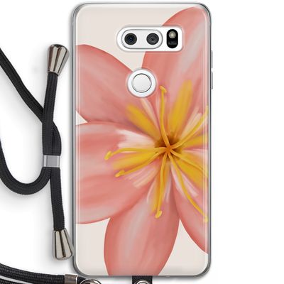 Pink Ellila Flower: LG V30 Transparant Hoesje met koord