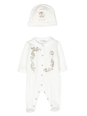 Roberto Cavalli Junior trousseau de naissance à logo imprimé - Blanc