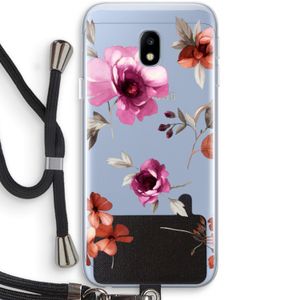Geschilderde bloemen: Samsung Galaxy J3 (2017) Transparant Hoesje met koord