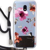 Geschilderde bloemen: Samsung Galaxy J3 (2017) Transparant Hoesje met koord