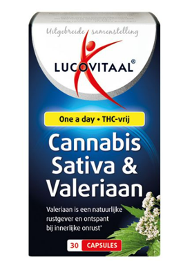 Lucovitaal Voedingssupplementen Cannabis, Sativa, Valeriaan 30Capsules