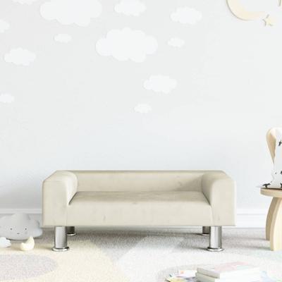 Kinderbank 70x45x26,5 cm fluweel crmekleurig