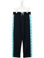 Marni Kids pantalon de jogging à bande logo - Bleu