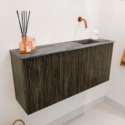 Toiletmeubel Mondiaz Joya Dlux | 90 cm | Meubelkleur Shadow | Faye wastafel Sombra Wasbak Rechts | Zonder kraangat(en)