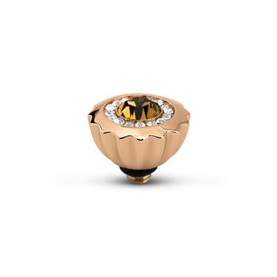 Melano Twisted Ribbed CZ Steentje Coffee Rosé