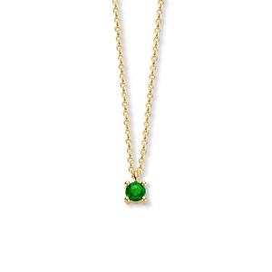 Ketting Geboortesteen Mei Smaragd groen 0.20ct geelgoud 40 - 42 - 44 cm