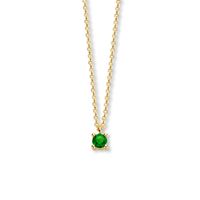 Ketting Geboortesteen Mei Smaragd groen 0.20ct geelgoud 40 - 42 - 44 cm