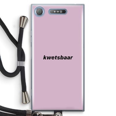 kwetsbaar: Sony Xperia XZ1 Transparant Hoesje met koord
