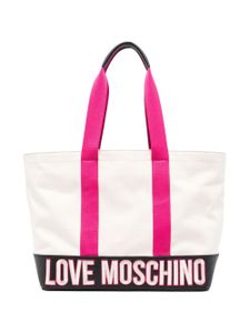 Love Moschino sac cabas à logo brodé - Tons neutres