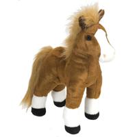 Wild Republic pluche paarden knuffel - bruin - 30 cm - knuffels van boerderij dieren - thumbnail