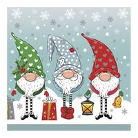 Daisy kerst thema servetten - 20x st - 33 x 33 cm - gnomes - papier - thumbnail