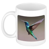 Foto mok kolibrie vogel vliegend mok / beker 300 ml - Cadeau vogels liefhebber - feest mokken - thumbnail
